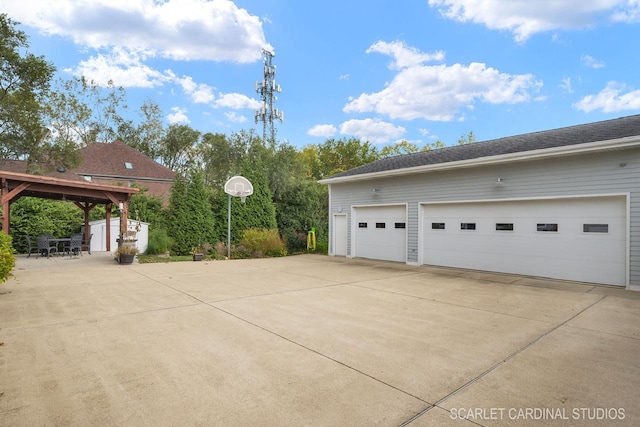 view of garage