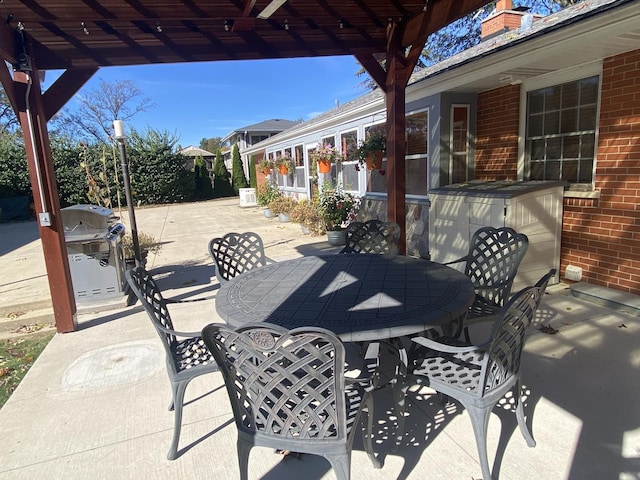 view of patio / terrace featuring a grill