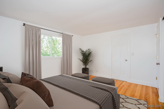 bedroom featuring hardwood / wood-style flooring