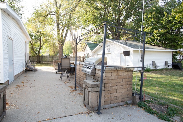 view of patio with area for grilling