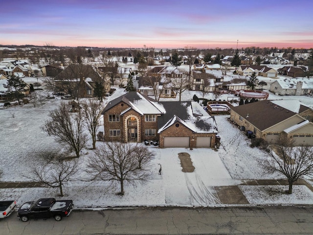 view of snowy aerial view