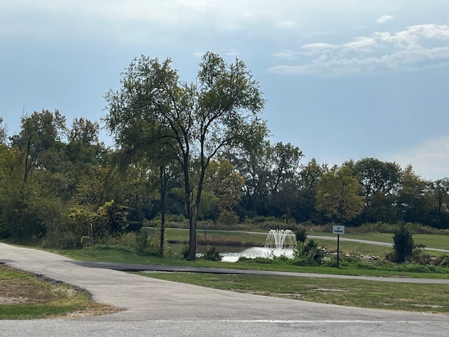 view of road featuring a water view