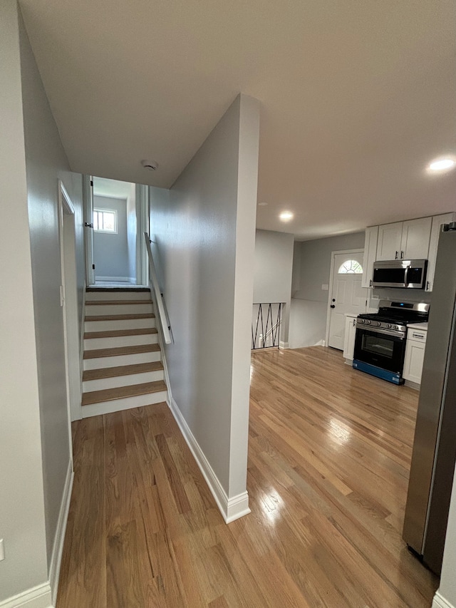 hall featuring light hardwood / wood-style flooring