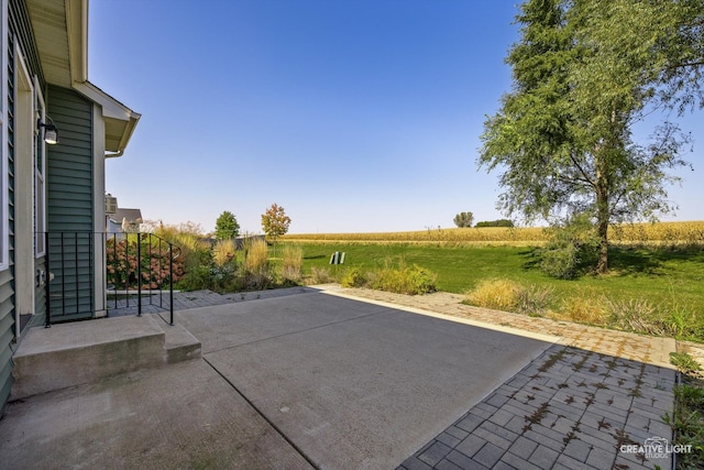 view of patio featuring a rural view