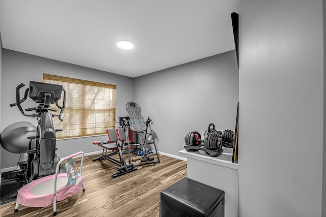 4661 W Tulip Ave, Monee, IL 60449 - workout area with wood finished floors and baseboards