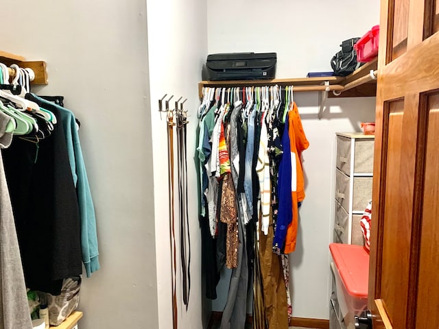 view of walk in closet