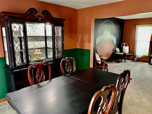 dining room with carpet flooring