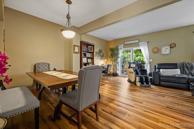 dining area featuring light hardwood / wood-style floors