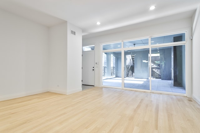 empty room featuring light wood-type flooring