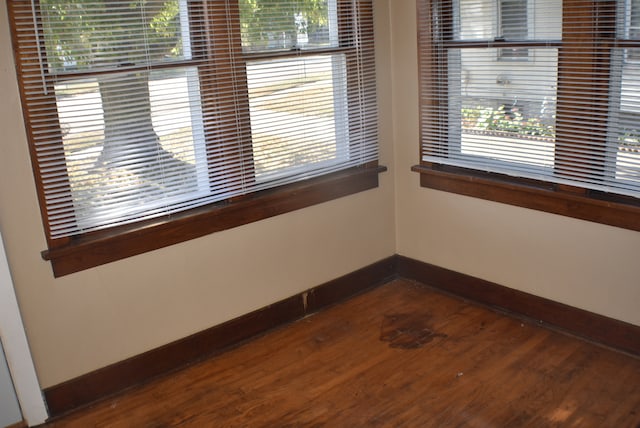 empty room featuring dark hardwood / wood-style floors