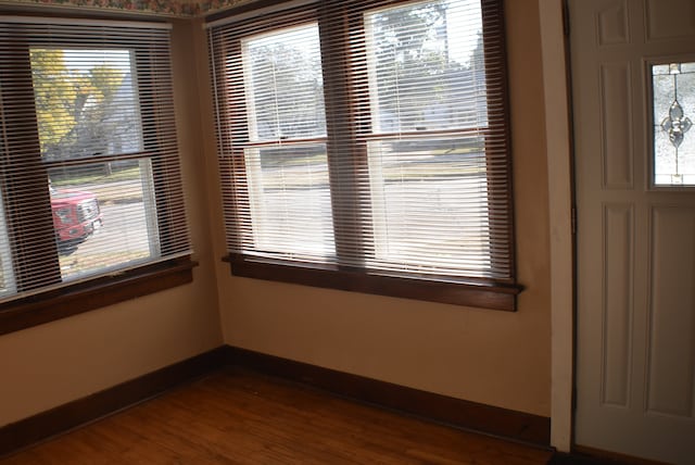 interior space with hardwood / wood-style flooring