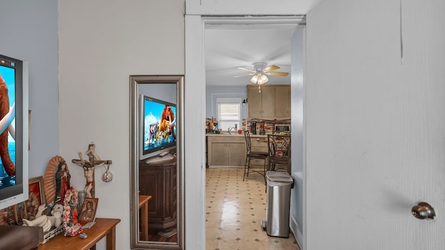 hallway with sink