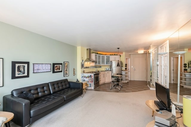 view of carpeted living room