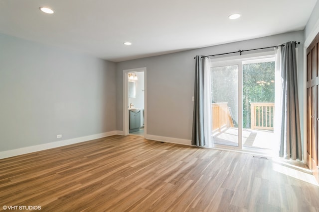 empty room featuring light wood-type flooring