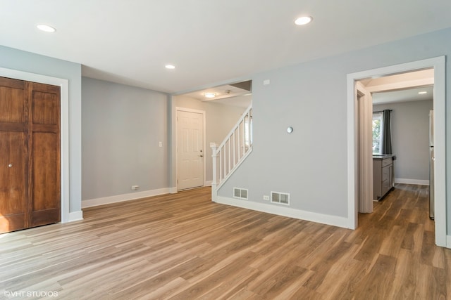 interior space featuring light hardwood / wood-style floors