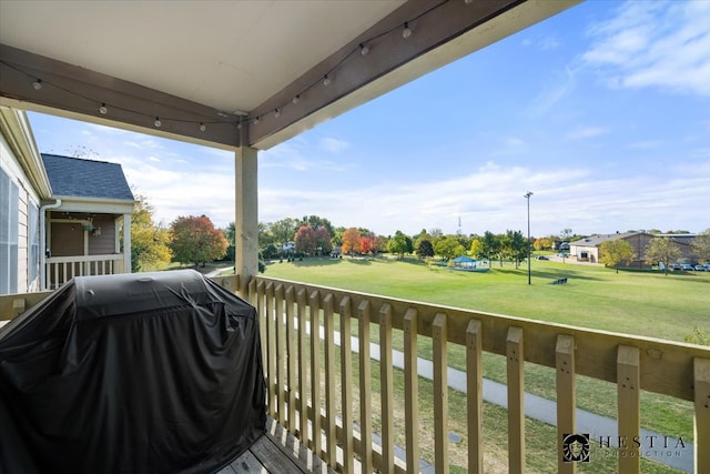 balcony with a grill