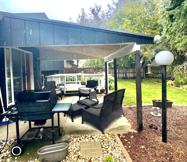 view of patio / terrace featuring an outdoor living space