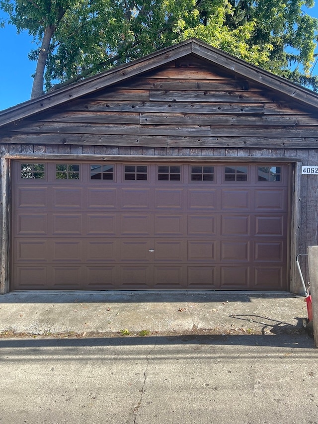 view of garage