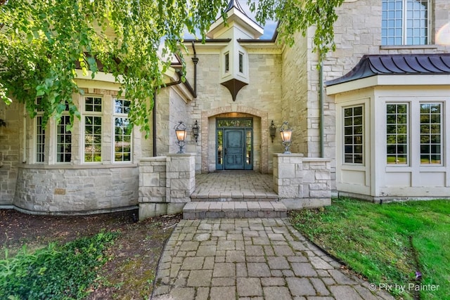 view of exterior entry with french doors