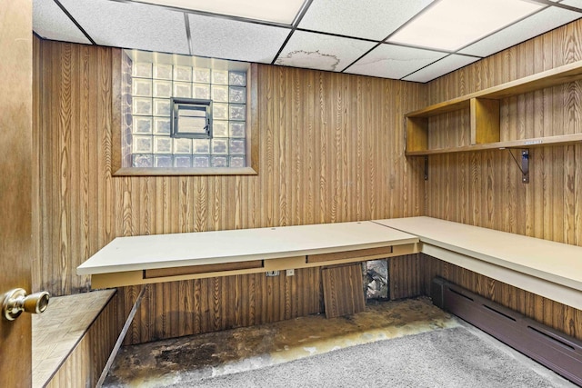1632 Stanton Ave, Whiting, IN 46394 - mudroom with wooden walls and a drop ceiling