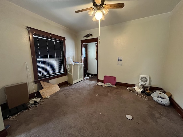 444-446 N View St, Aurora, IL 60506 - carpeted empty room with baseboards and ceiling fan