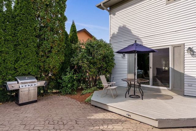 view of patio / terrace with a wooden deck