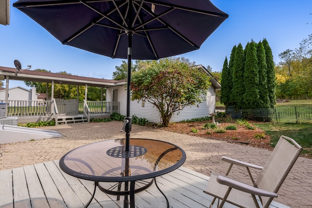 deck with a patio area