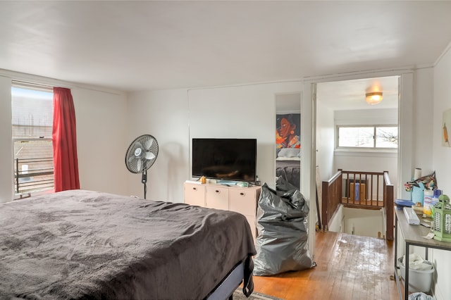 bedroom featuring wood-type flooring