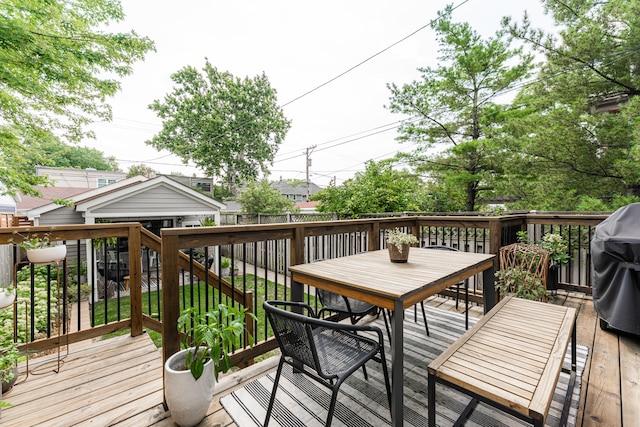 deck with grilling area