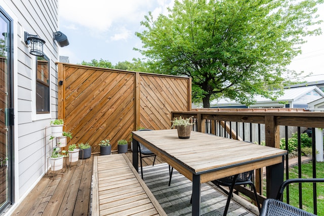 view of wooden deck