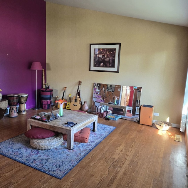 living room featuring wood-type flooring