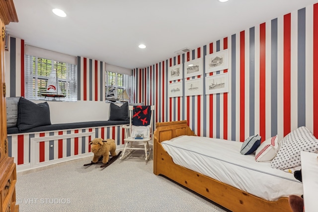 bedroom featuring carpet flooring