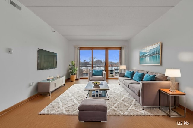 living room featuring hardwood / wood-style flooring