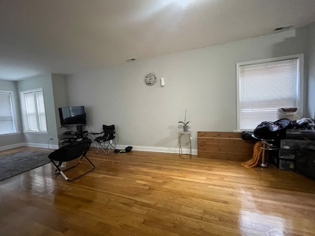 miscellaneous room with hardwood / wood-style flooring