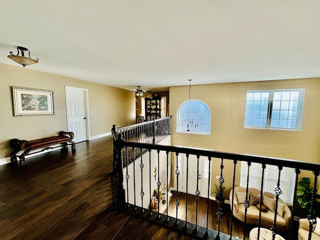 corridor featuring dark hardwood / wood-style floors