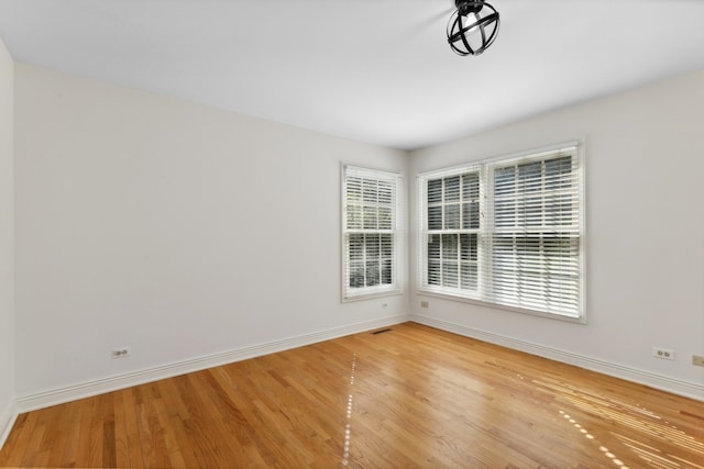 empty room featuring light wood-type flooring