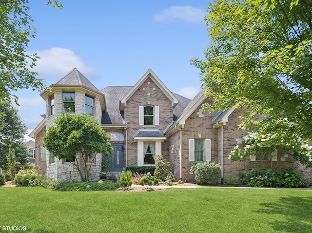 view of front of home featuring a front yard