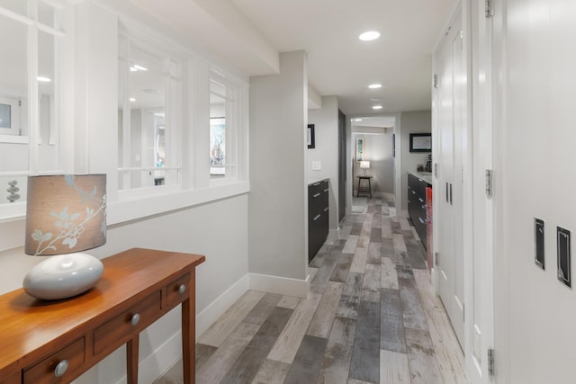 hall featuring hardwood / wood-style flooring