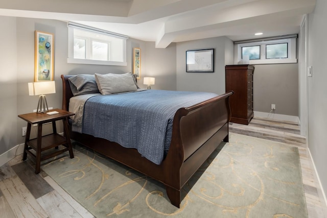 bedroom featuring light hardwood / wood-style floors