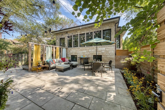 view of patio / terrace with an outdoor living space