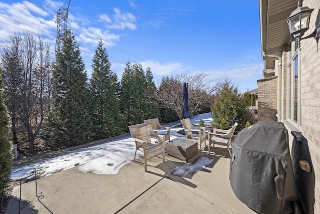 view of patio with area for grilling