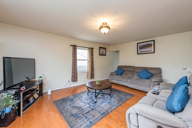 living room featuring hardwood / wood-style flooring