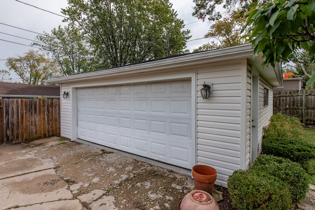 view of garage