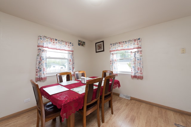 dining area featuring hardwood / wood-style flooring