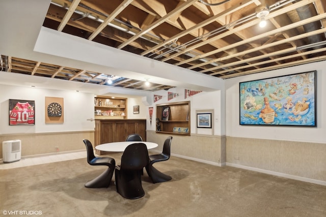 dining area featuring indoor bar