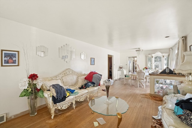 living room featuring hardwood / wood-style floors