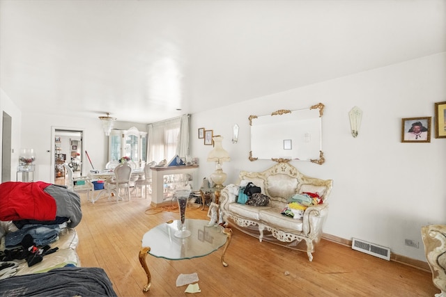 living room featuring hardwood / wood-style flooring