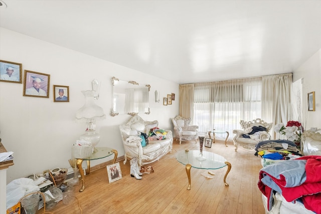 living room featuring hardwood / wood-style flooring