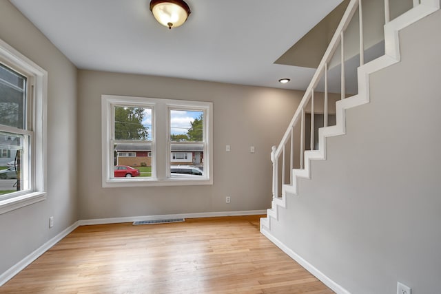 entrance foyer featuring light wood-type flooring