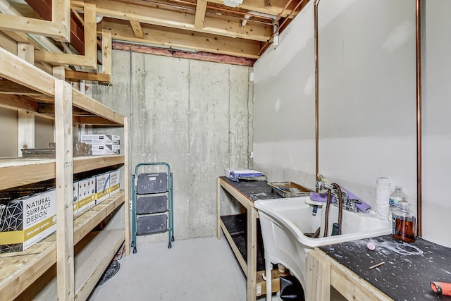 interior space featuring concrete flooring